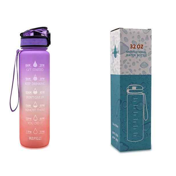 1L Tritan Time Marker Water Bottle - Leakproof Sports Fitness - Killer Products