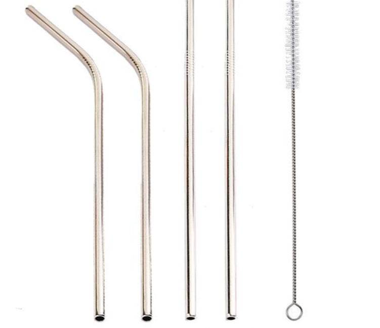 Vibrant Colourful Reusable Stainless Steel Straws Set of Four - Killer Products