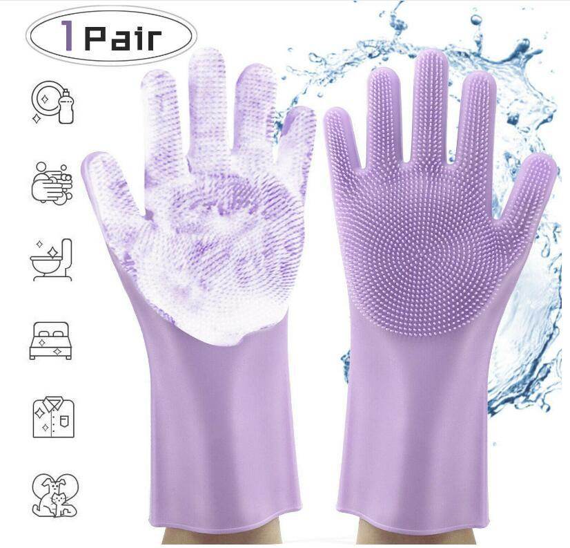 Silicone Heat-resistant Cleaning Brush Scrubbing Gloves for Kitchen Magic - Killer Products