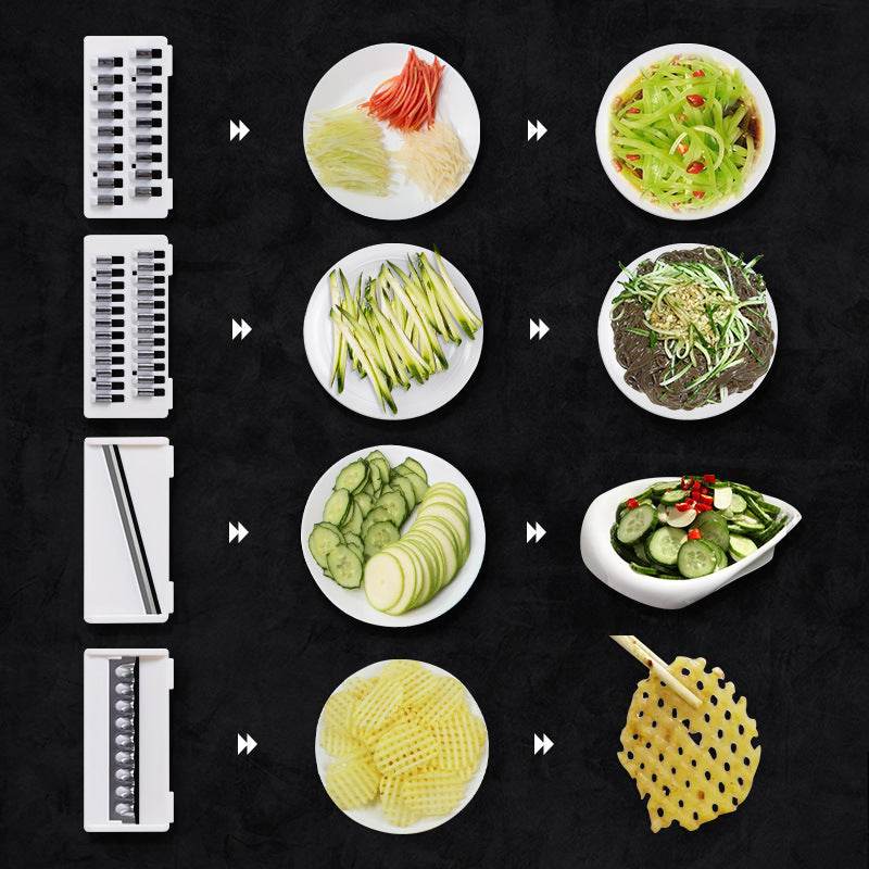 Multifunctional Vegetable Cutter & Slicer: Peel, Grate, Slice Effortlessly - Killer Products