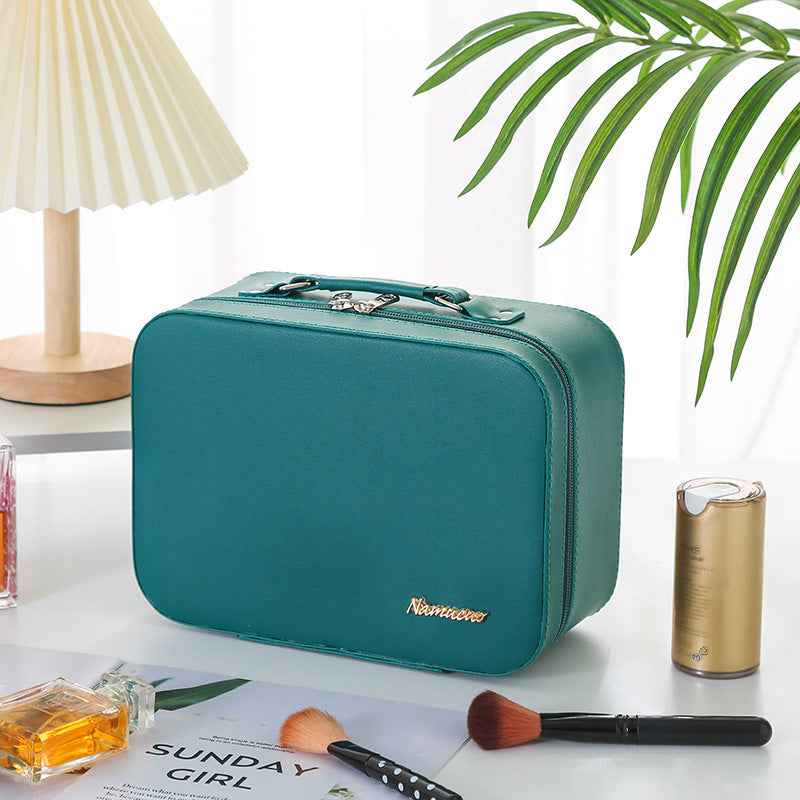Solid Color PU Leather Waterproof Women's Cosmetic Bag, Large Capacity - Killer Products