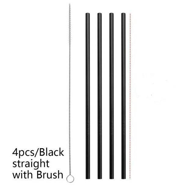 Vibrant Colourful Reusable Stainless Steel Straws Set of Four - Killer Products