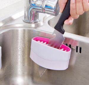 Creative Kitchen Knife Fork Chopsticks Cleaning Brush With Suction - Killer Products