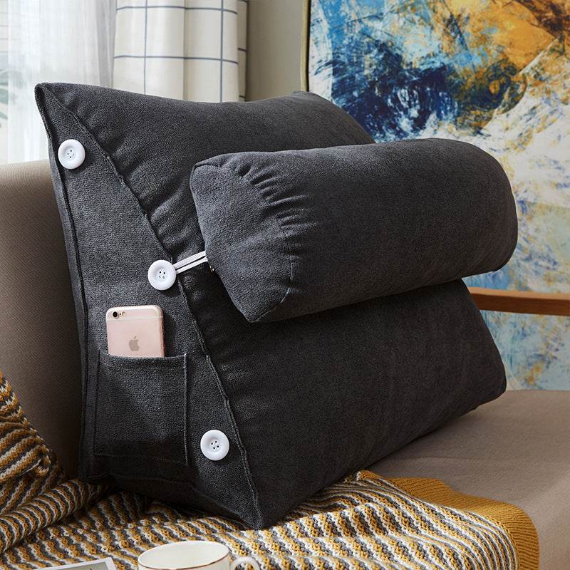 Comfort Velvet Wedge Bed Reading Pillow Large Backrest Cushion - Killer Products