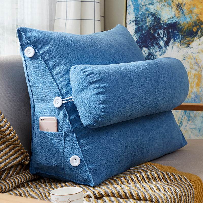 Comfort Velvet Wedge Bed Reading Pillow Large Backrest Cushion - Killer Products