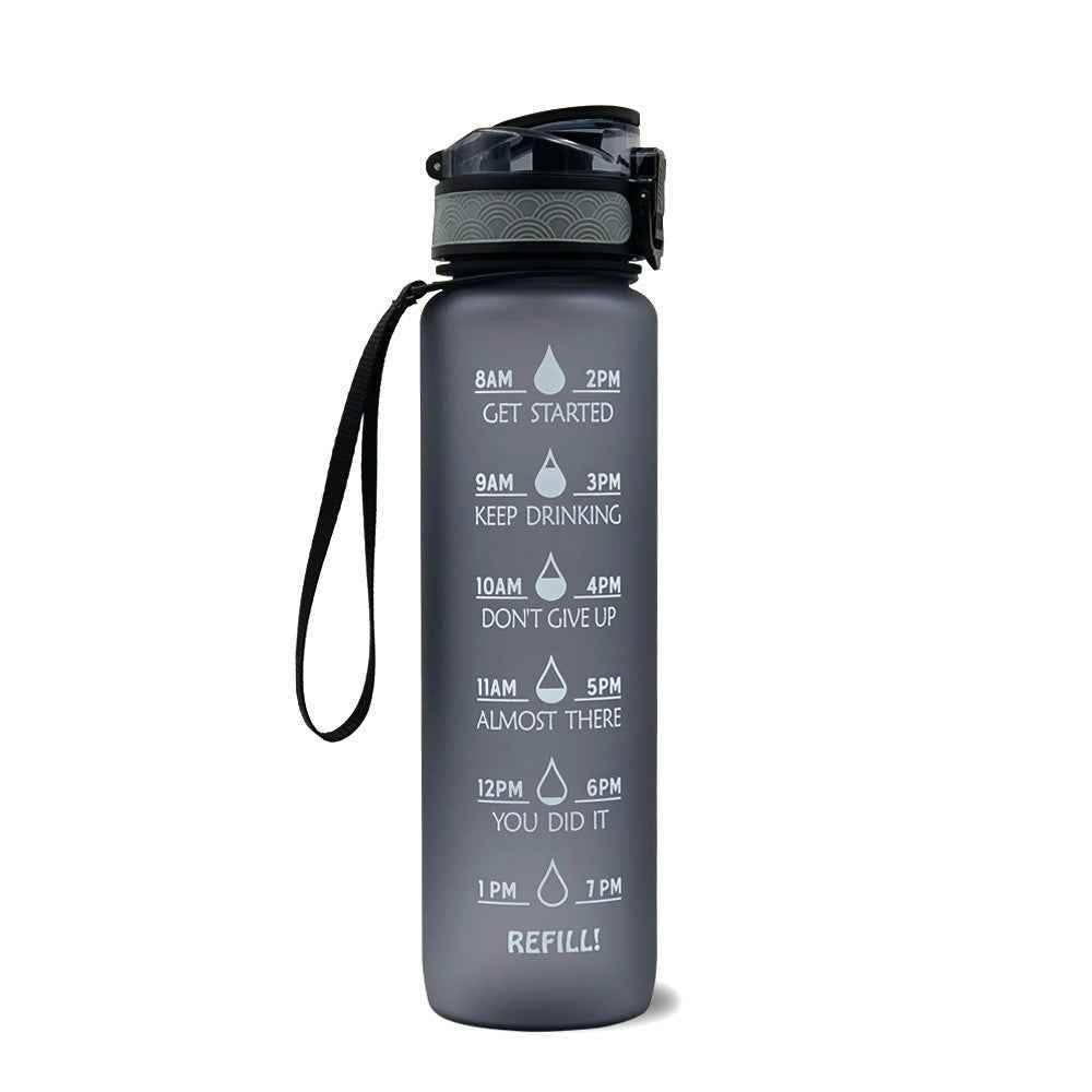 1L Tritan Time Marker Water Bottle - Leakproof Sports Fitness - Killer Products