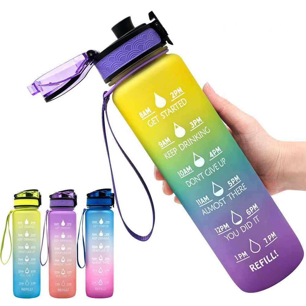 1L Tritan Time Marker Water Bottle - Leakproof Sports Fitness - Killer Products