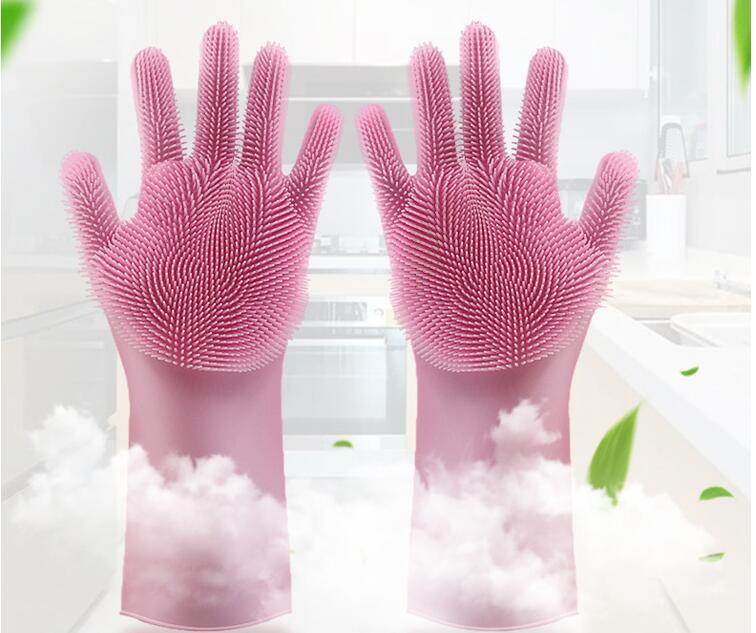 Silicone Heat-resistant Cleaning Brush Scrubbing Gloves for Kitchen Magic - Killer Products