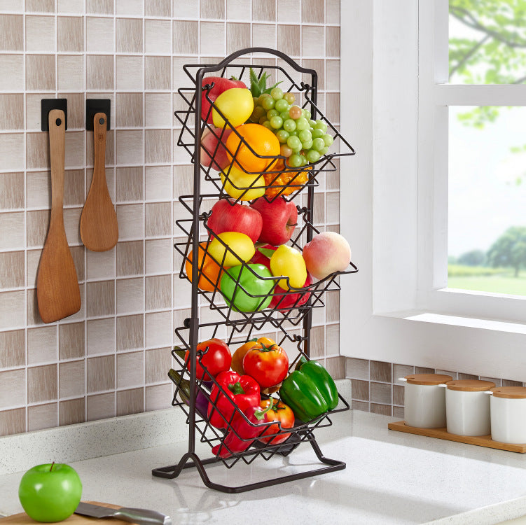 Simple Multi-layer Iron Shaken Storage Shelf for Vegetables - Killer Products