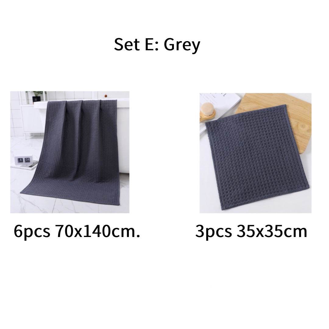 Luxurious Water-absorbing Quick-drying Pure Cotton Waffle Bath Towel - Killer Products