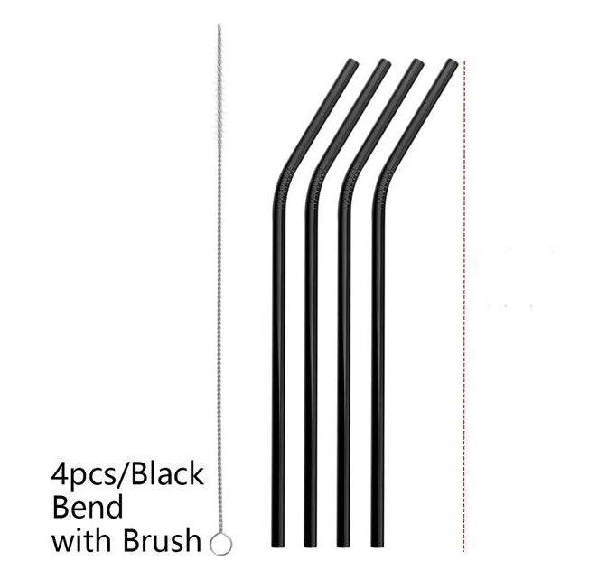 Vibrant Colourful Reusable Stainless Steel Straws Set of Four - Killer Products