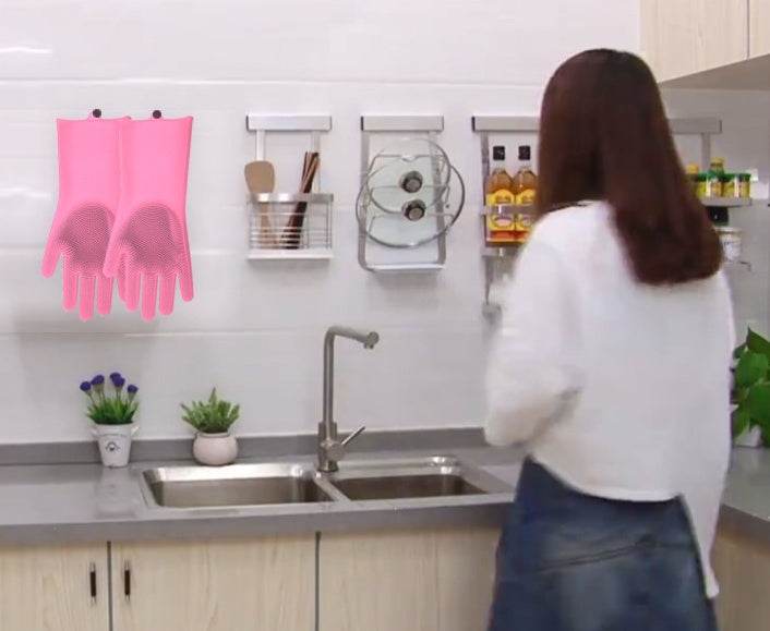 Silicone Heat-resistant Cleaning Brush Scrubbing Gloves for Kitchen Magic - Killer Products