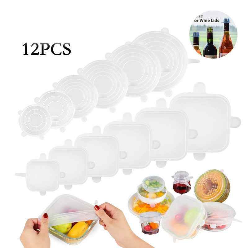 Versatile 6-Piece Stretch Siliconecover Set for Food Preservation - Killer Products