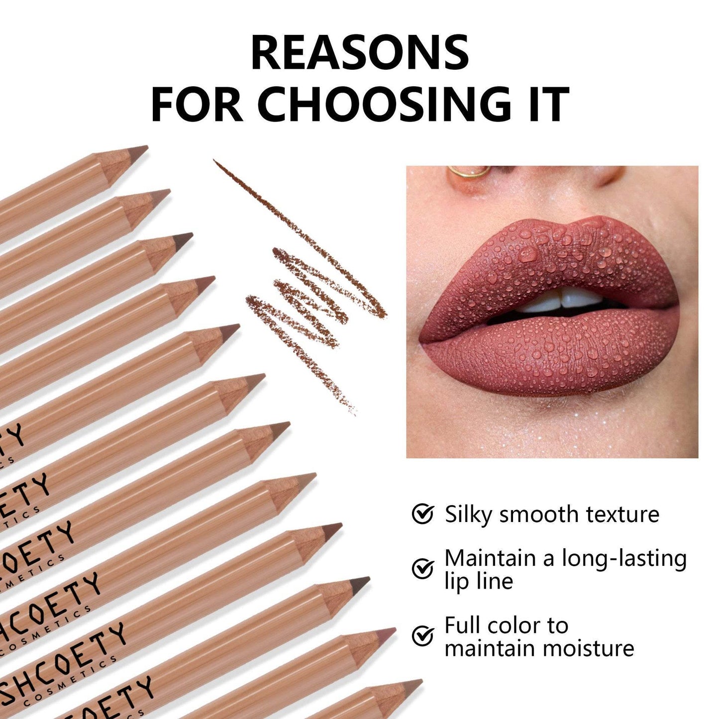 Nude Long Lasting Fadeless Makeup: Log Matte Lipstick Liner Suit - Killer Products