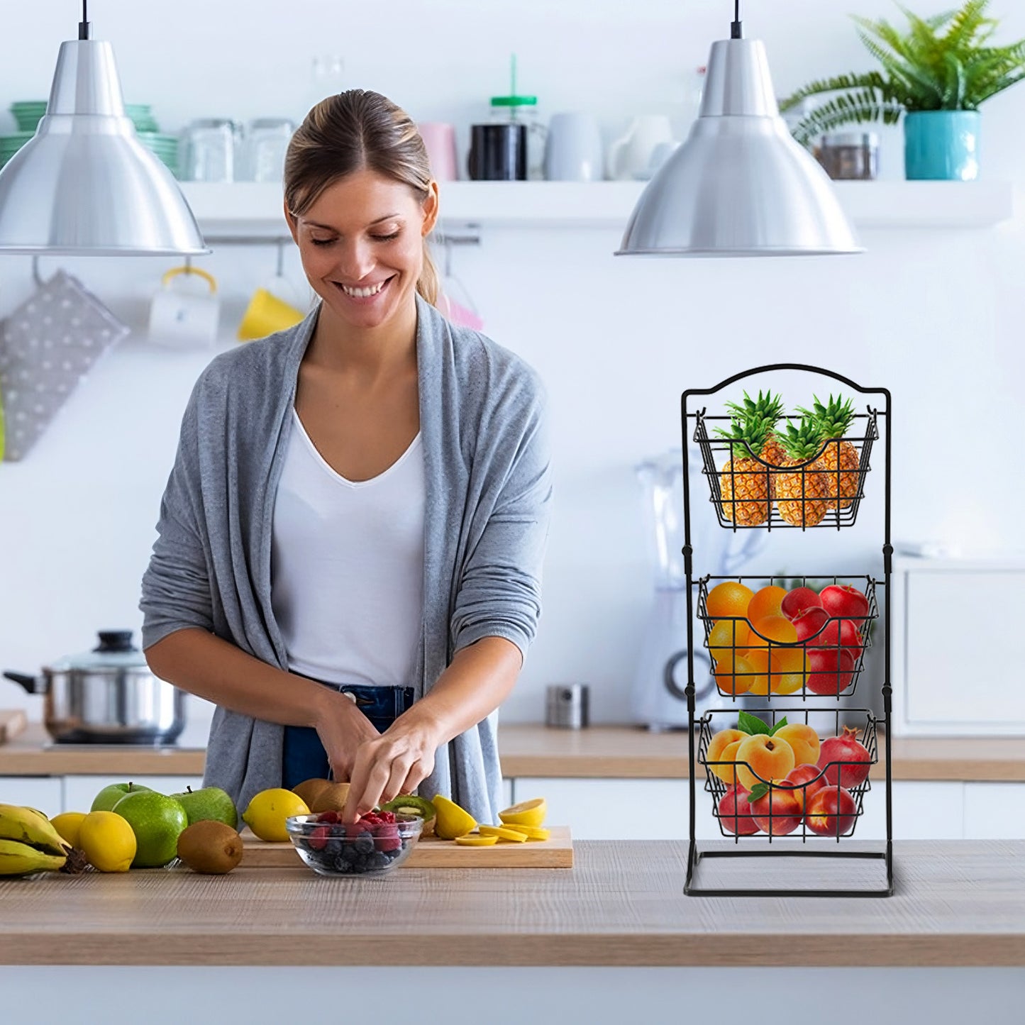 Simple Multi-layer Iron Shaken Storage Shelf for Vegetables - Killer Products