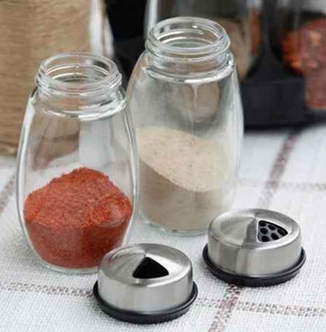7pcs/set Condiment Set: Elegant Glass Spice Rack with Jars - Killer Products
