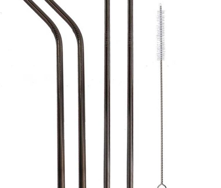 Vibrant Colourful Reusable Stainless Steel Straws Set of Four - Killer Products