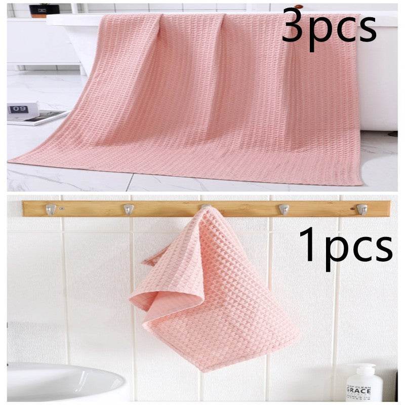 Luxurious Water-absorbing Quick-drying Pure Cotton Waffle Bath Towel - Killer Products