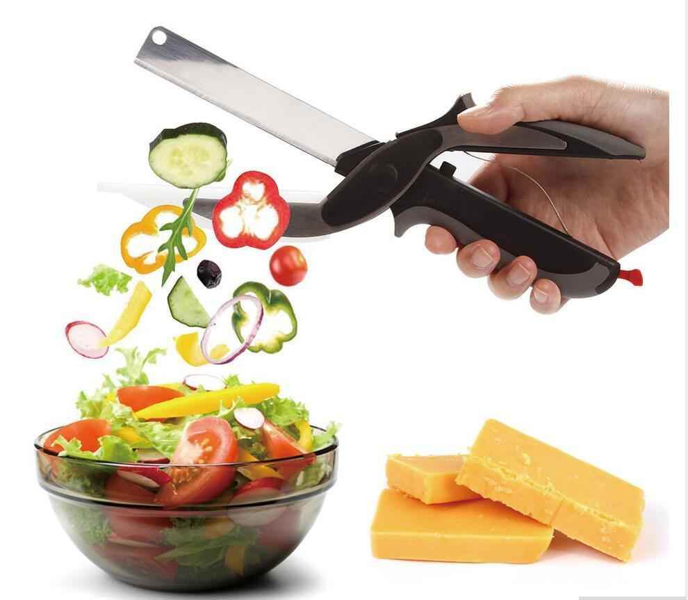 Effortless Cooking: 2 in 1 Stainless Steel Knife Shears Slicer - Killer Products