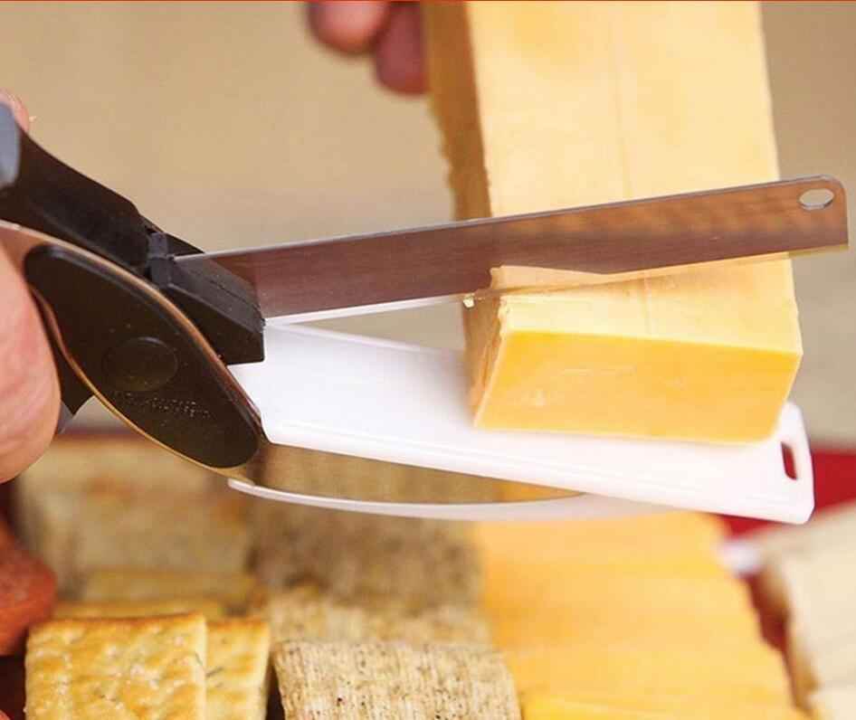 Effortless Cooking: 2 in 1 Stainless Steel Knife Shears Slicer - Killer Products