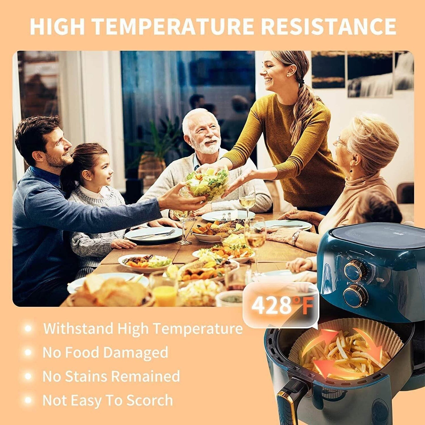 Air Fryer Disposable Liners: Non-stick, 200PCS, 6.3In Round Parchment - Killer Products