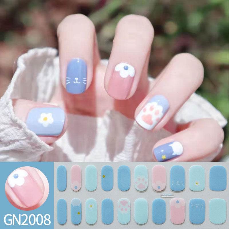 Finger Baking-Free Gel Nail Stickers with Simple Grid Design - Killer Products