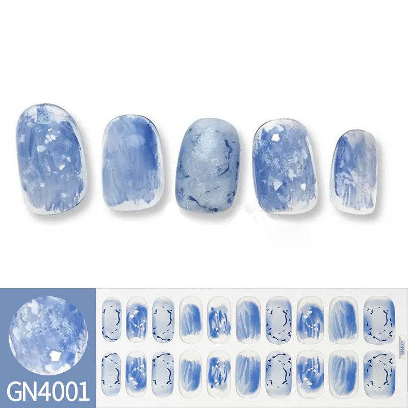 Finger Baking-Free Gel Nail Stickers with Simple Grid Design - Killer Products