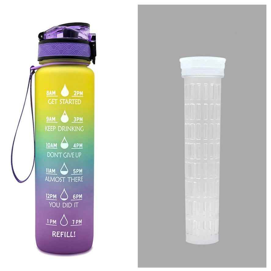 1L Tritan Time Marker Water Bottle - Leakproof Sports Fitness - Killer Products
