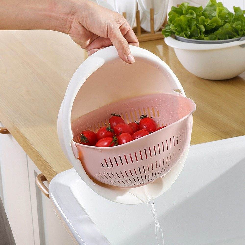 Portable Detachable Double-Layer Drain Basket for Fruit and Veggies - Killer Products