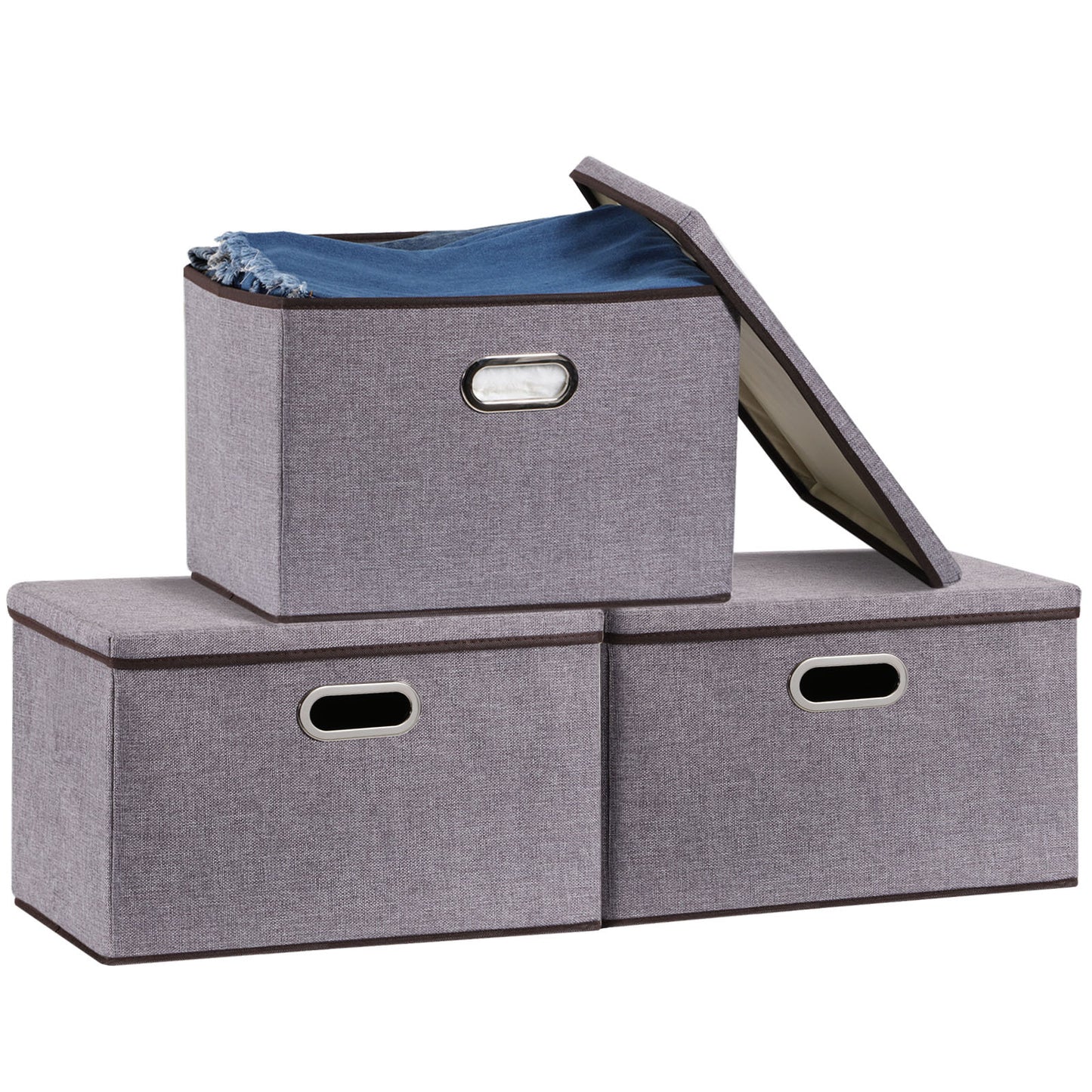 Large Cotton Linen Storage Box Set, Foldable Clothing Organizer - Killer Products