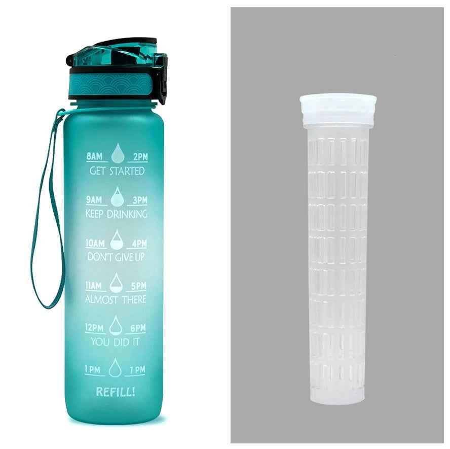 1L Tritan Time Marker Water Bottle - Leakproof Sports Fitness - Killer Products