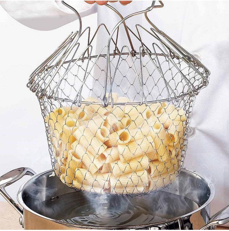 Stainless Steel Multi-function Foldable Deep Fry Cooking Basket - Killer Products