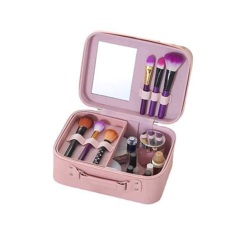Solid Color PU Leather Waterproof Women's Cosmetic Bag, Large Capacity - Killer Products