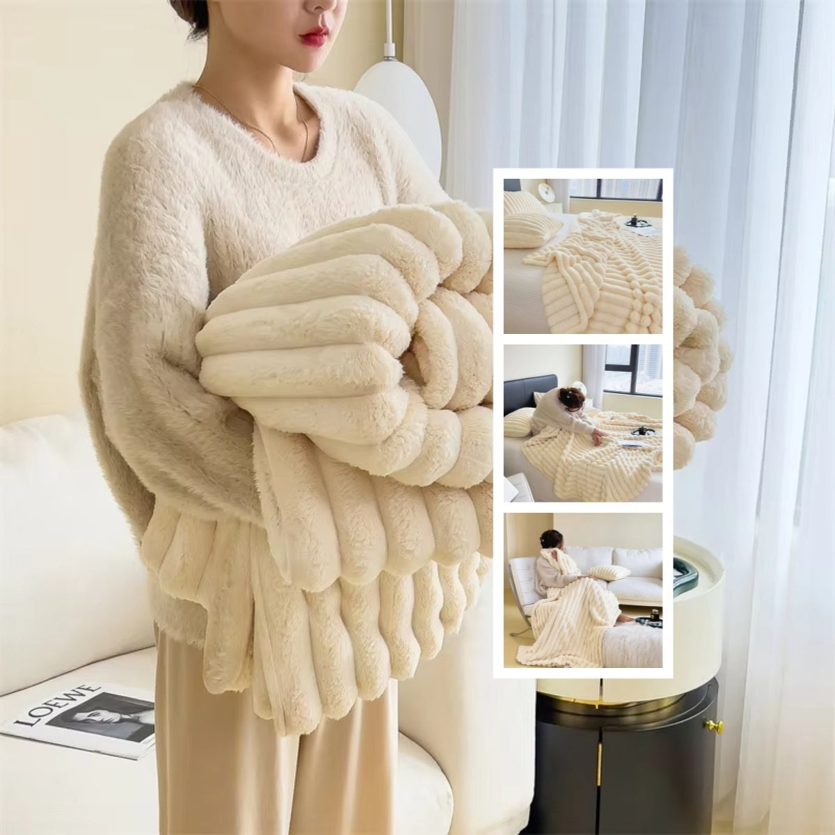 Soft Wind Bubble Velvet Blanket: Luxurious Double-Sided Warm Comfort - Killer Products