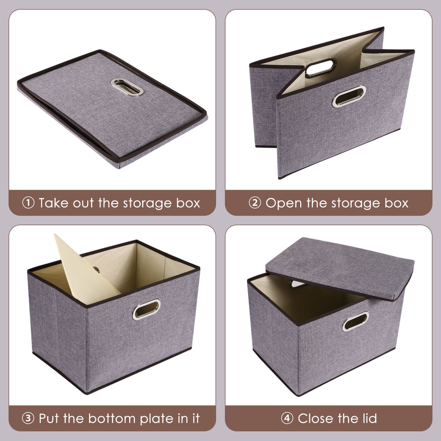 Large Cotton Linen Storage Box Set, Foldable Clothing Organizer - Killer Products