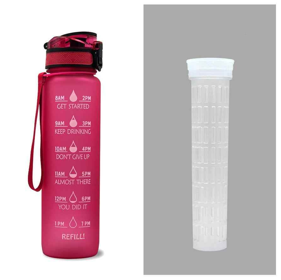 1L Tritan Time Marker Water Bottle - Leakproof Sports Fitness - Killer Products