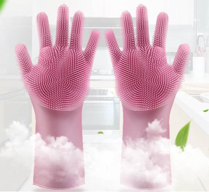 Silicone Heat-resistant Cleaning Brush Scrubbing Gloves for Kitchen Magic - Killer Products
