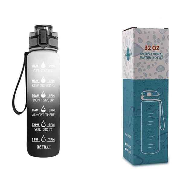1L Tritan Time Marker Water Bottle - Leakproof Sports Fitness - Killer Products