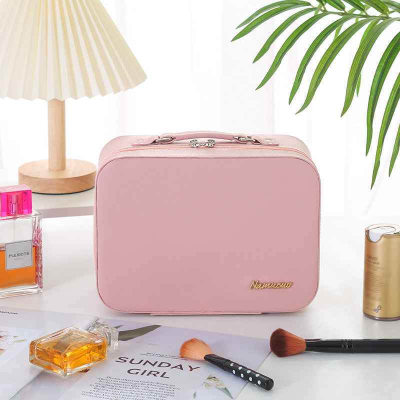 Solid Color PU Leather Waterproof Women's Cosmetic Bag, Large Capacity - Killer Products