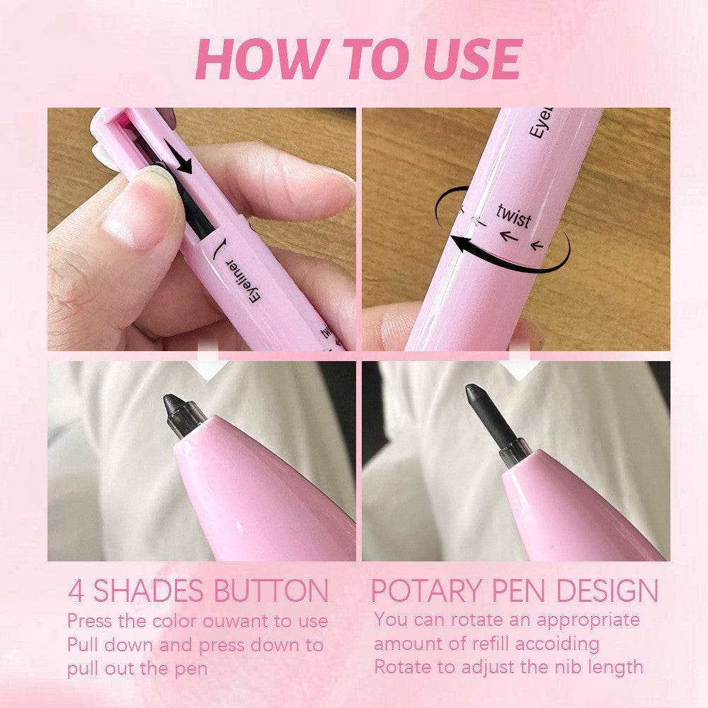 Versatile Four-in-one Makeup Multi-color Highlight Eyeliner Brush - Killer Products