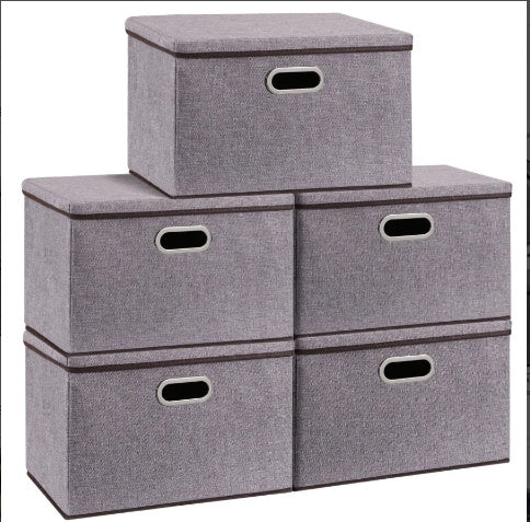 Large Cotton Linen Storage Box Set, Foldable Clothing Organizer - Killer Products