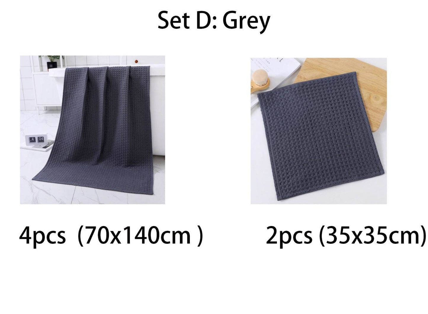 Luxurious Water-absorbing Quick-drying Pure Cotton Waffle Bath Towel - Killer Products