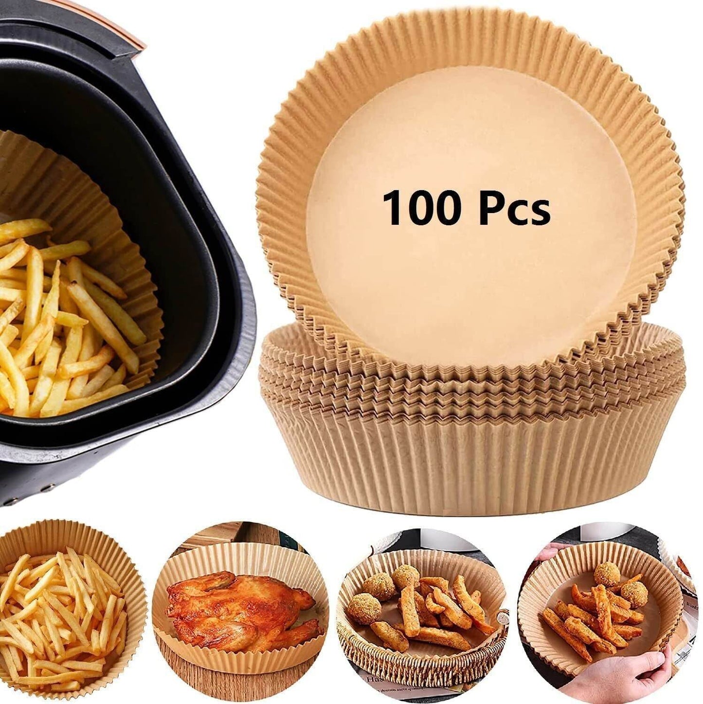 Air Fryer Disposable Liners: Non-stick, 200PCS, 6.3In Round Parchment - Killer Products