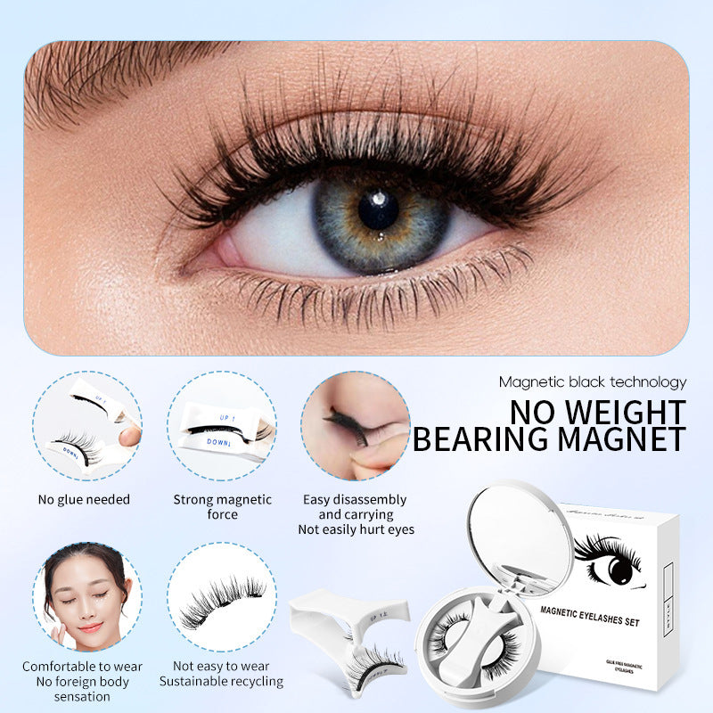 Magnetic False Eyelashes Kit: Glue-Free, Natural Look & Applicator - Killer Products
