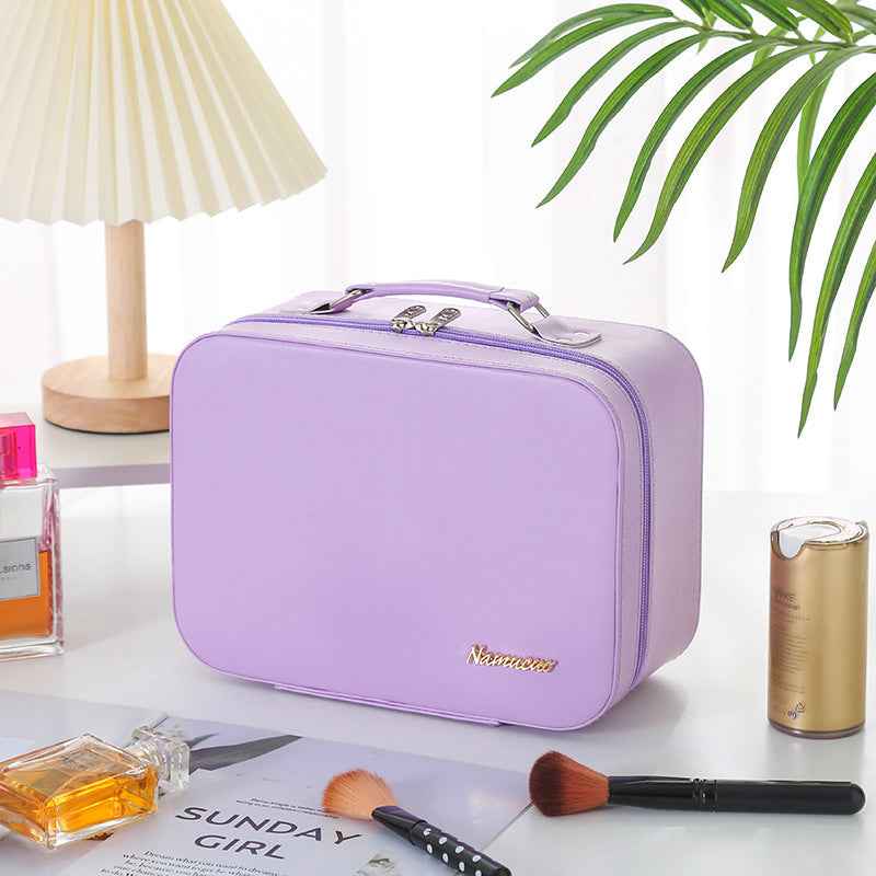 Solid Color PU Leather Waterproof Women's Cosmetic Bag, Large Capacity - Killer Products