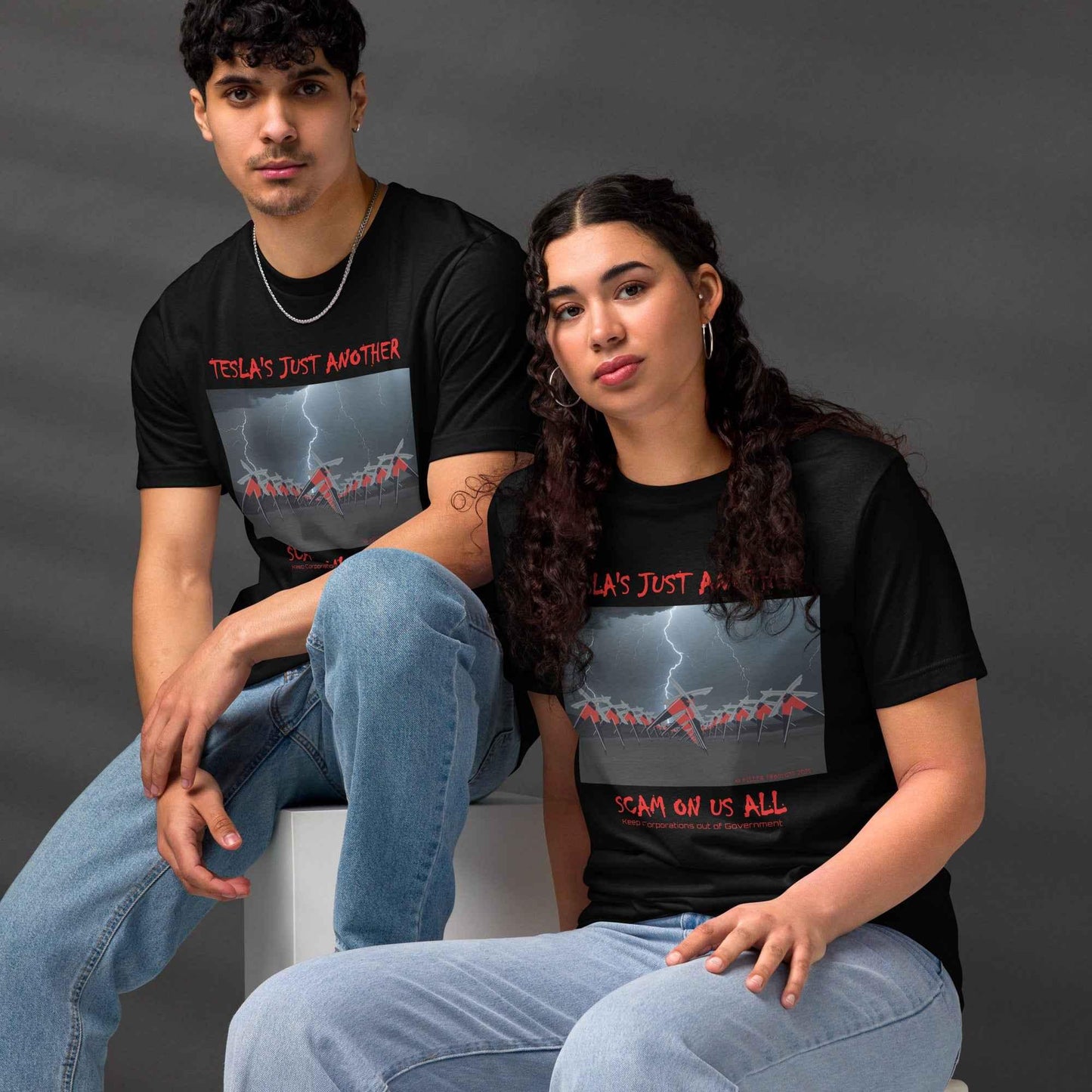 TESLA'S Just Another Scam Unisex T-Shirt: Eco-Friendly Statement Wear - Killer Products