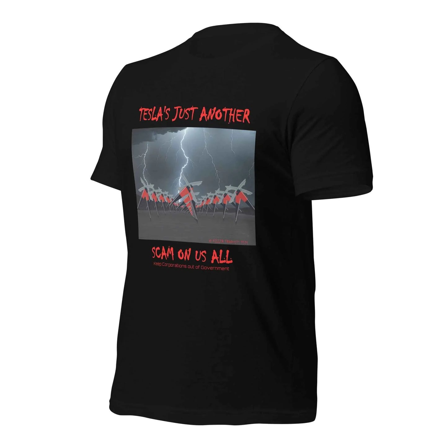 TESLA'S Just Another Scam Unisex T-Shirt: Eco-Friendly Statement Wear - Killer Products