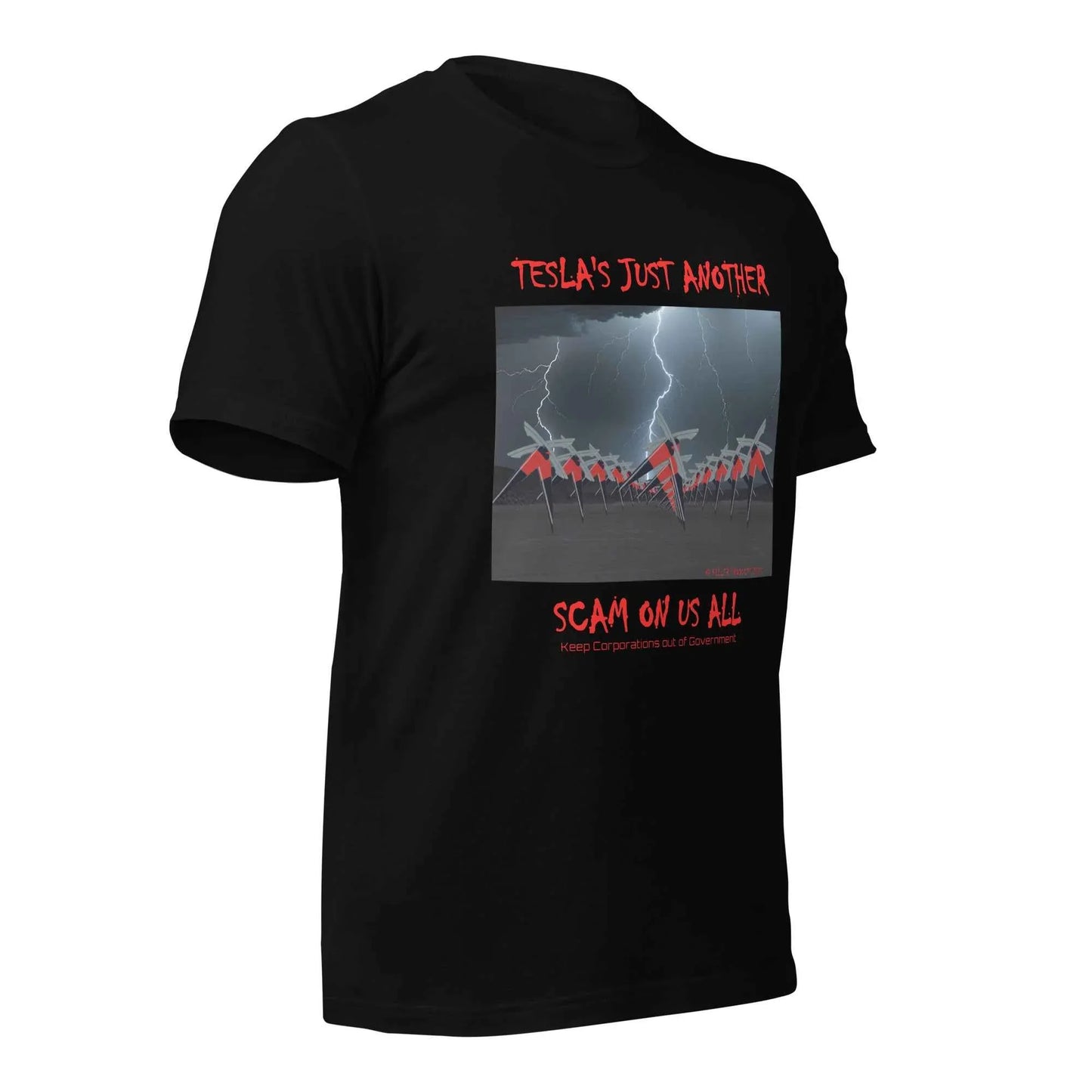 TESLA'S Just Another Scam Unisex T-Shirt: Eco-Friendly Statement Wear - Killer Products