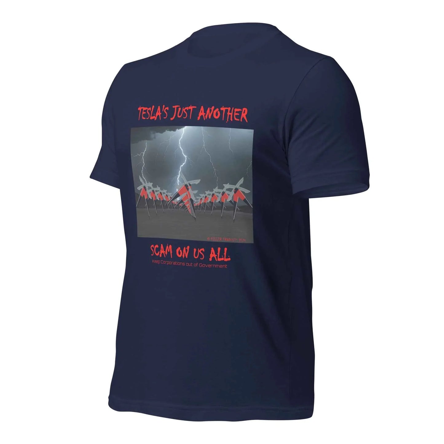 TESLA'S Just Another Scam Unisex T-Shirt: Eco-Friendly Statement Wear - Killer Products