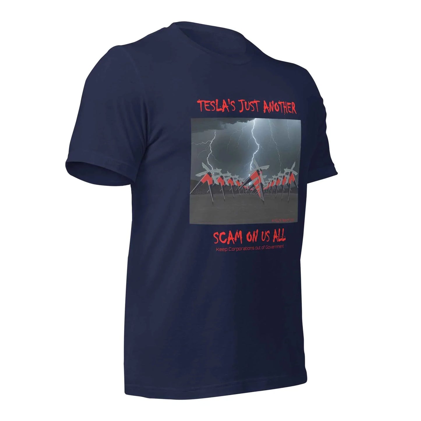 TESLA'S Just Another Scam Unisex T-Shirt: Eco-Friendly Statement Wear - Killer Products